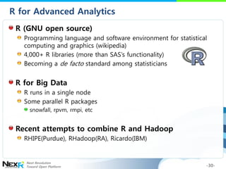 R for Advanced Analytics
 R (GNU open source)
   Programming language and software environment for statistical
   computin...