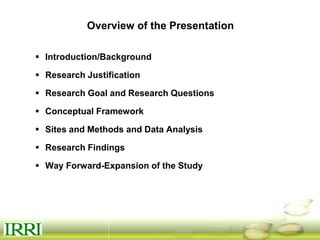 Dynamics of gender equity and household food security in rice-based farming systems