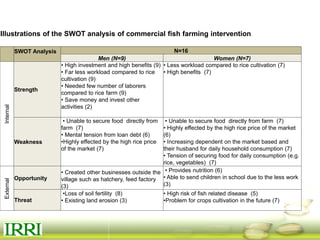 Dynamics of gender equity and household food security in rice-based farming systems