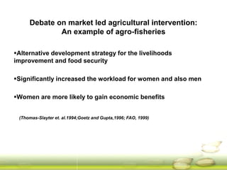 Dynamics of gender equity and household food security in rice-based farming systems