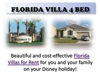 Florida Villa 4 Bed Beautiful and cost-effective Florida Villas for Rent for you and your family on your Disney holiday! 
