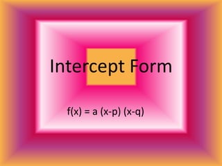 3 Forms Of A Quadratic Function | PPTX