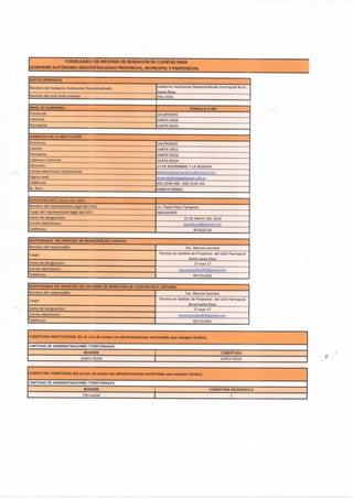 formulario de informe de  rendición de cuentas 2016