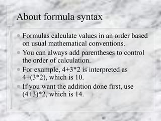 3 Formulas, Ranges, Functions. jkvncoerlvw;f | PPTX