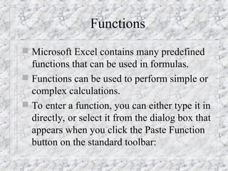 3 Formulas, Ranges, Functions in Excel.ppt