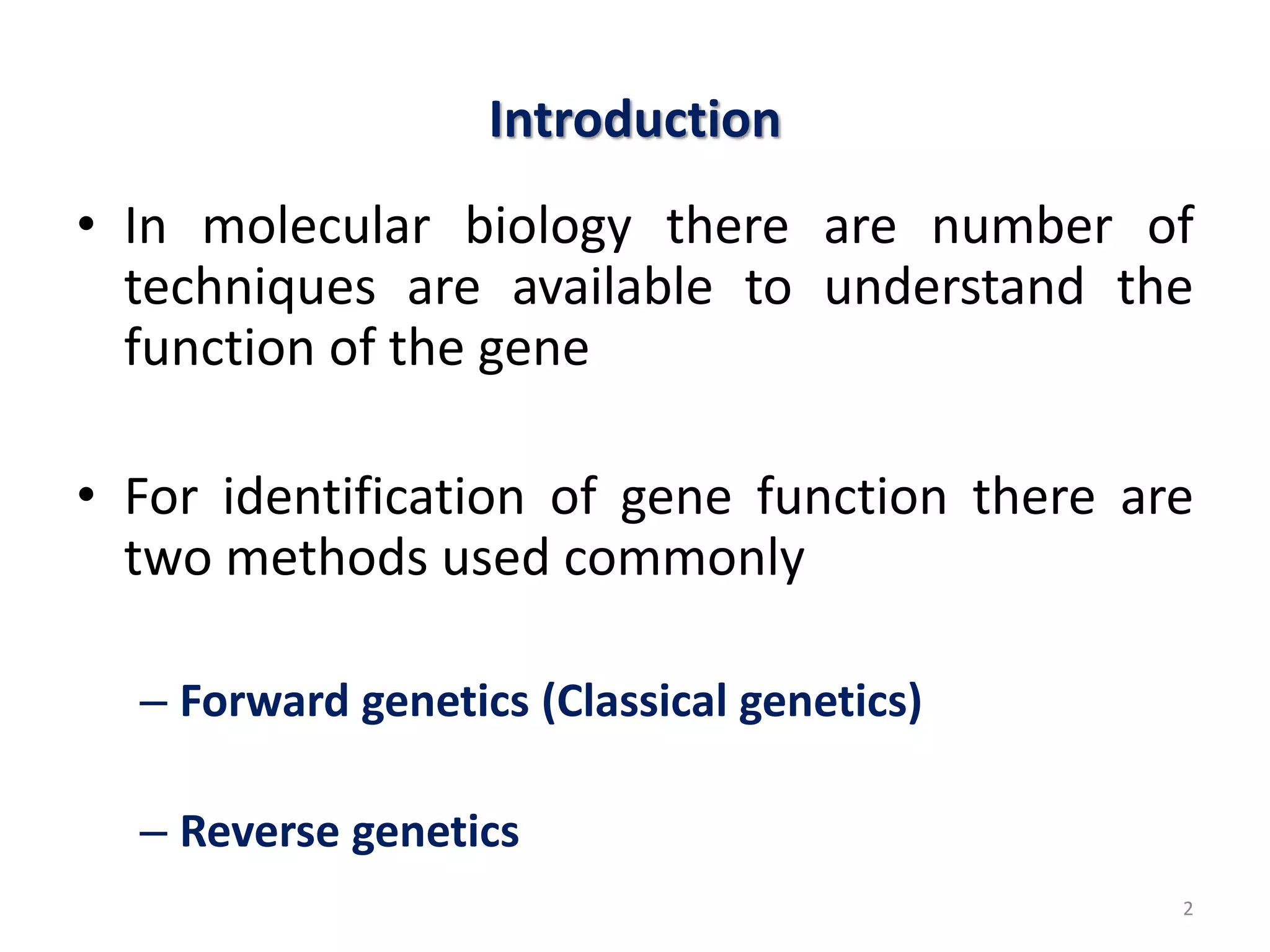 Forward and reverse genetics ppt