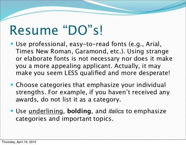 times new roman resumes