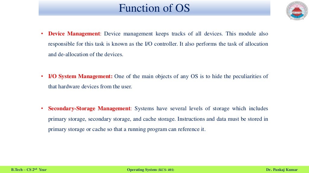 Function of Operating System | PPT