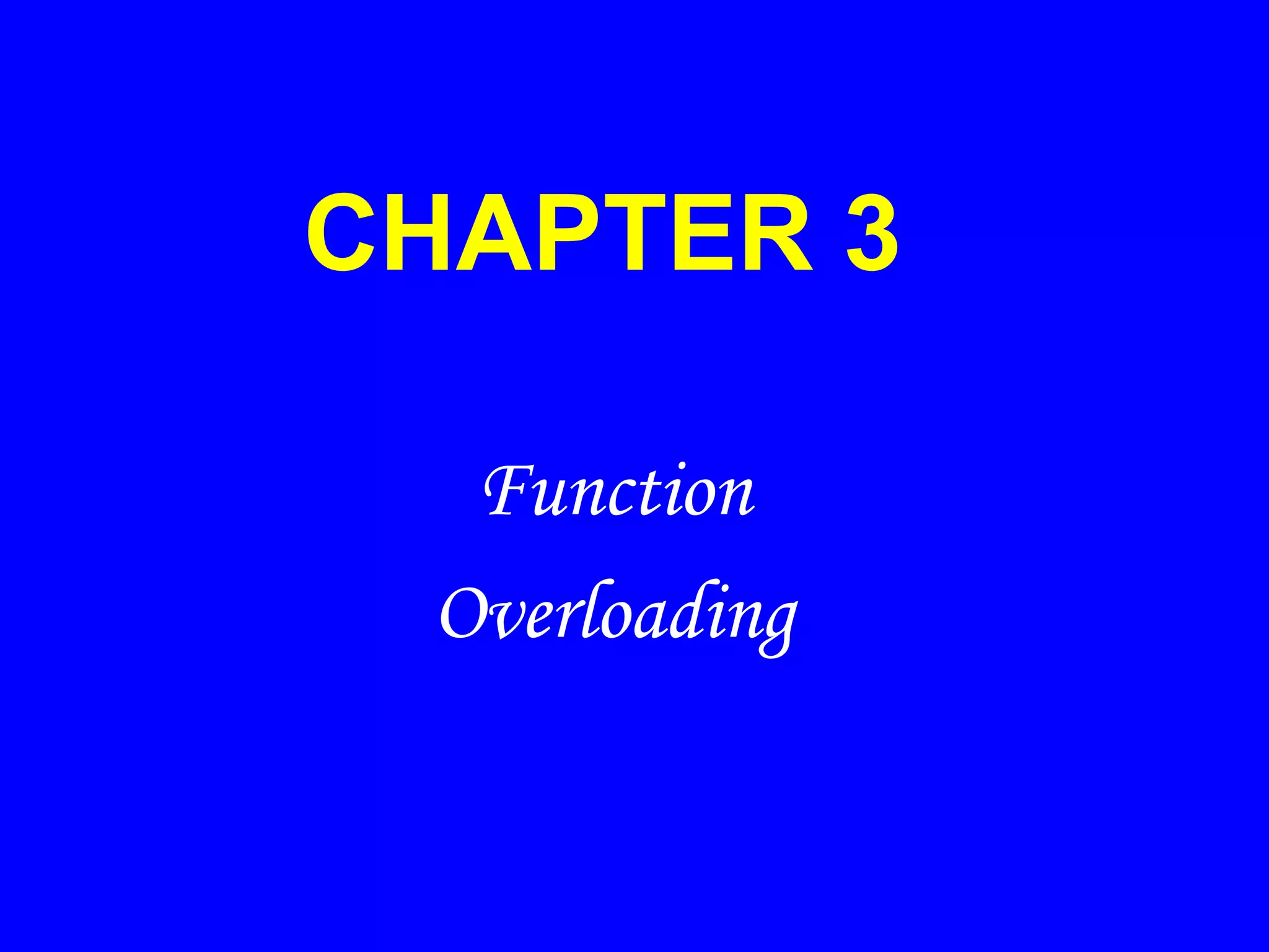 3 Function Overloading | PPT