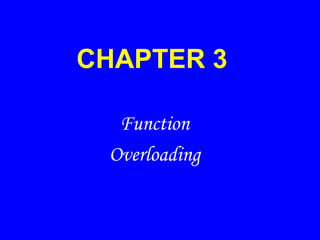 3 Function Overloading | PPT