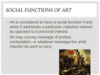 Functions and Philosophical Perspectives on Art | PPTX