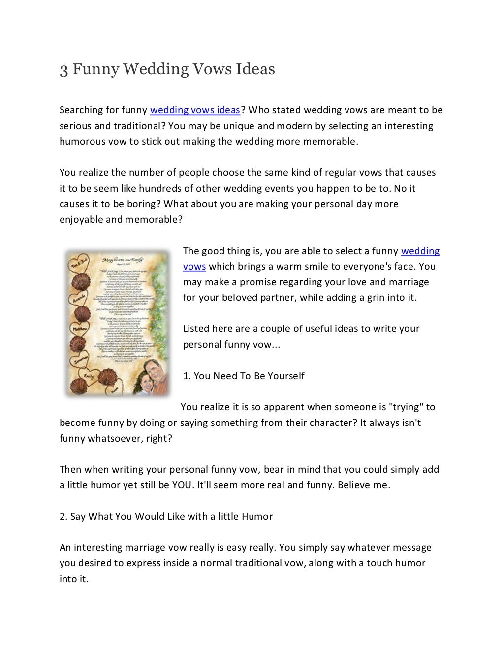 3 Funny Wedding Vows Ideas