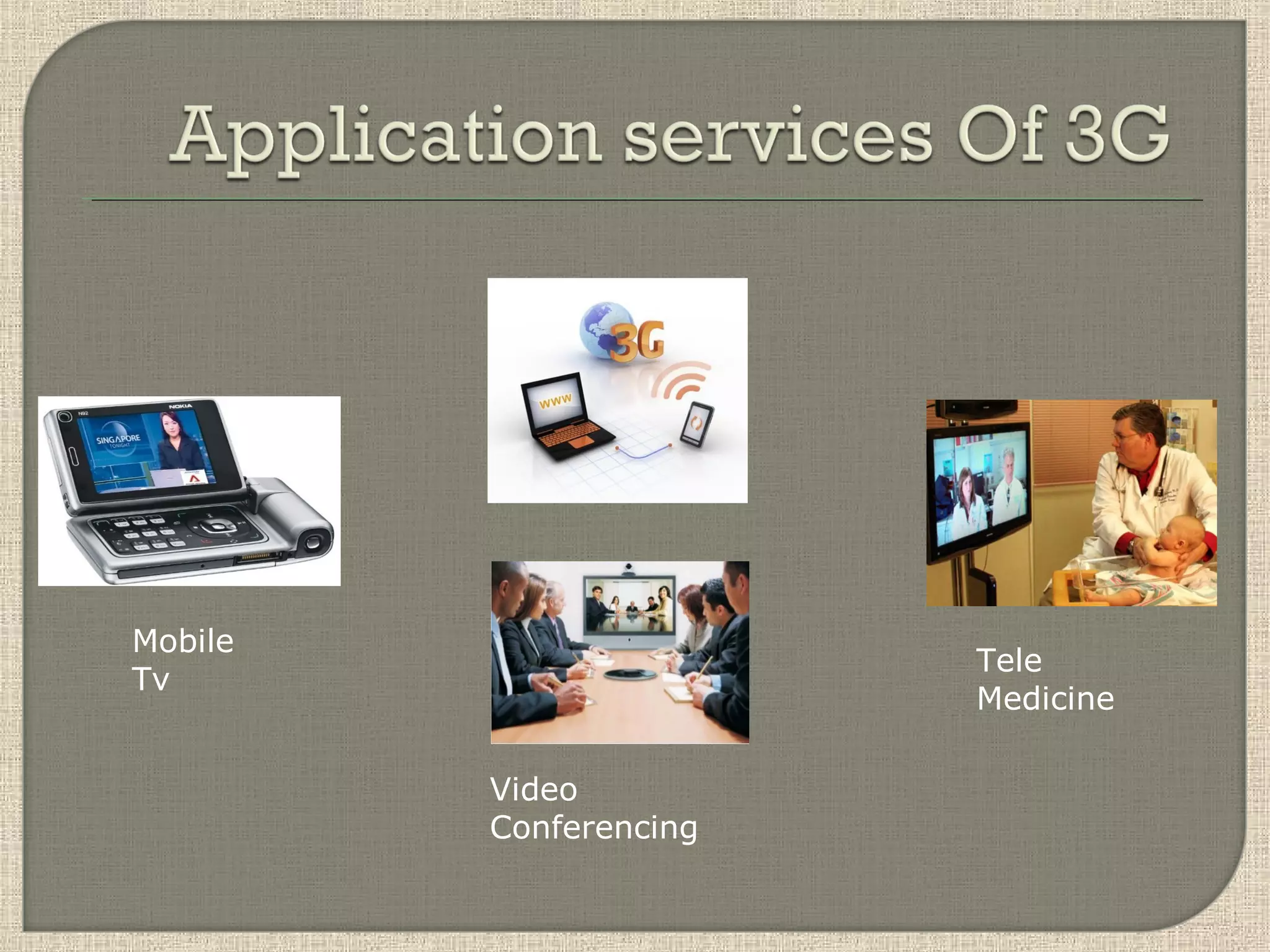 Mobile
Tv
Tele
Medicine
Video
Conferencing
 