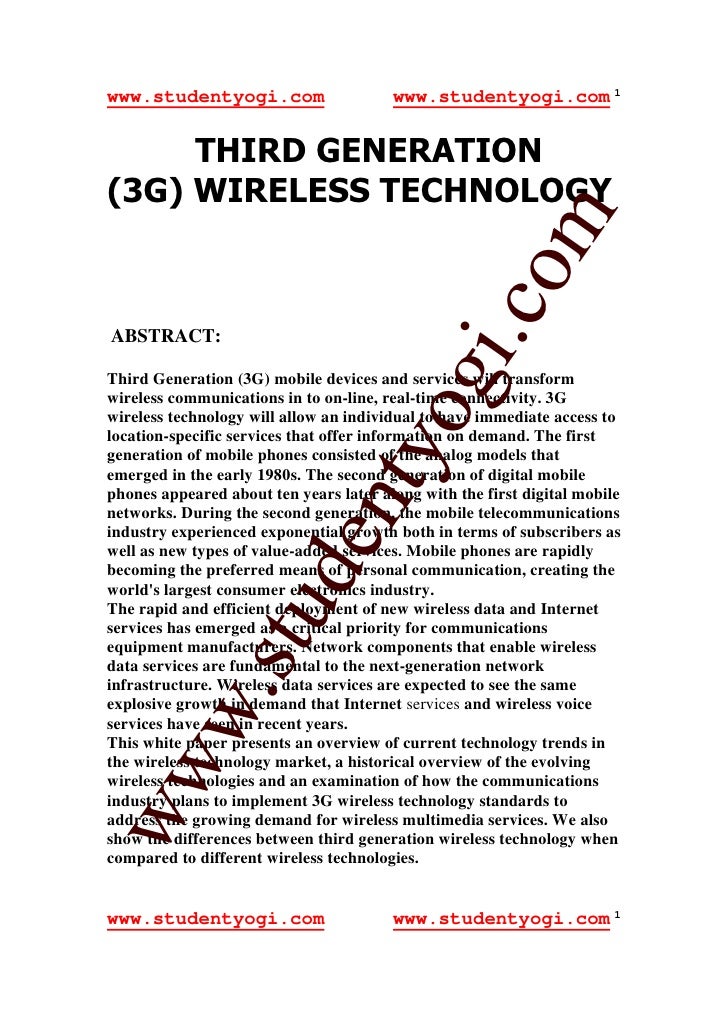 Wireless Technology Free Essay, Term Paper and Book Report