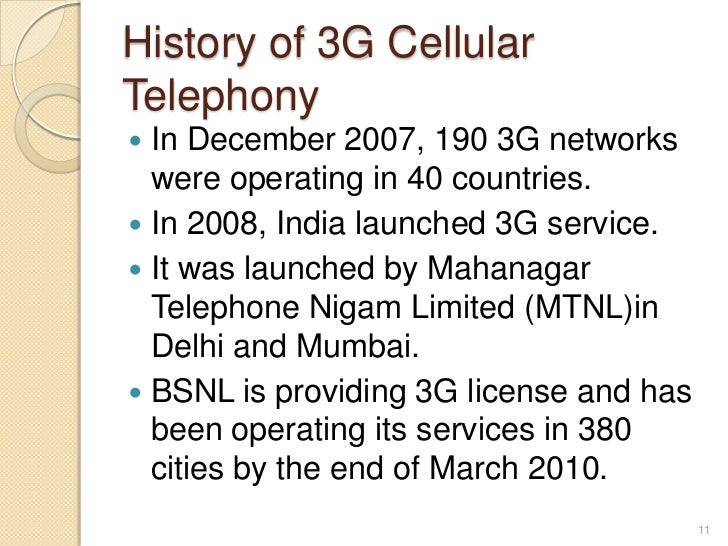 3g cellular telephony