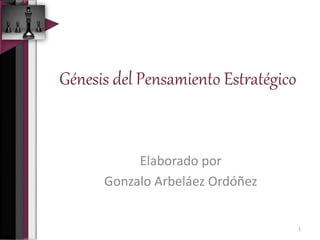 Génesis del Pensamiento Estratégico 
Elaborado por 
Gonzalo Arbeláez Ordóñez 
1 
 