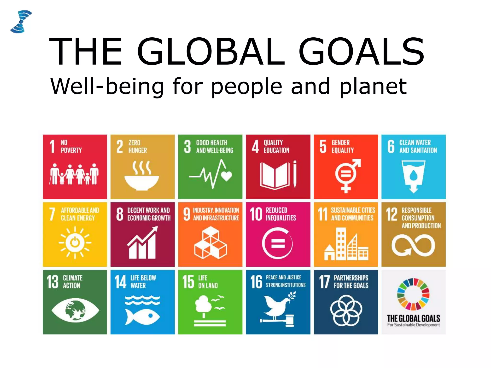 THE GLOBAL GOALS
Well-being for people and planet
 