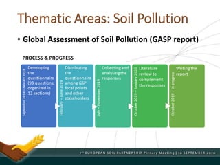 Thematic Areas: Soil Pollution
• Global Assessment of Soil Pollution (GASP report)
PROCESS & PROGRESS
 