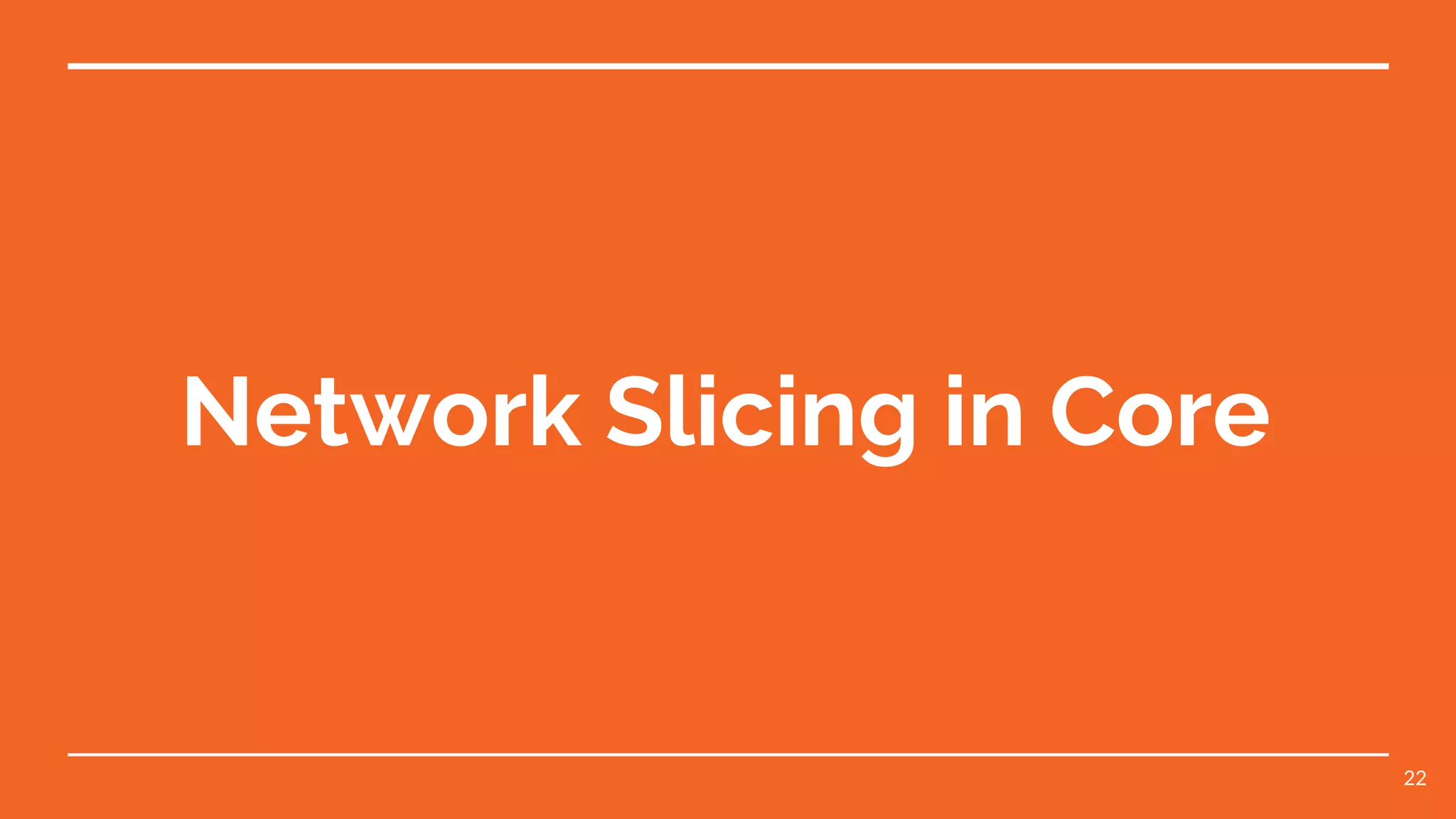 Network Slicing in Core
22
 