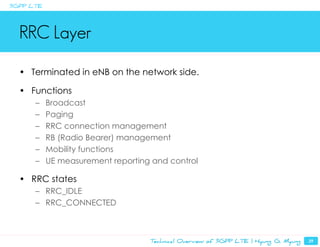 What Is Rrc Technical Overview of LTE ( Hyung G. Myung) | PDF