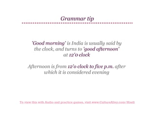 Basic Hindi | Lesson 3 | Greetings | PDF