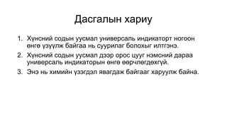 Индикатор түүний хэрэглээ | PPT
