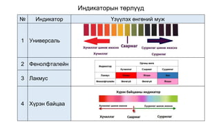 Индикатор түүний хэрэглээ | PPT
