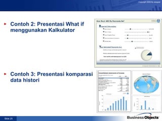 Contoh 2: Presentasi What if menggunakan Kalkulator Contoh 3: Presentasi komparasi data histori 