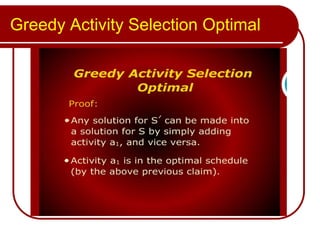 Greedy Activity Selection Optimal
 