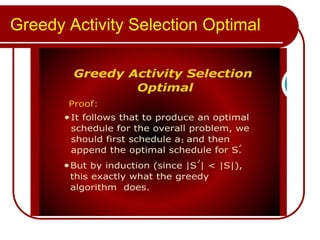 Greedy Activity Selection Optimal
 