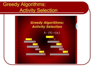 Greedy Algorithms:
Activity Selection
 