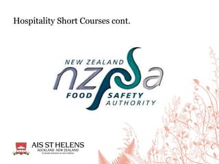 Hospitality Short Courses cont.
 