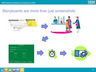IBM Rational Software Conference 2009



Storyboards are more than just screenshots




                                             17
 