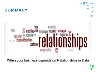 Summary
When your business depends on Relationships in Data
SUMMARY
 