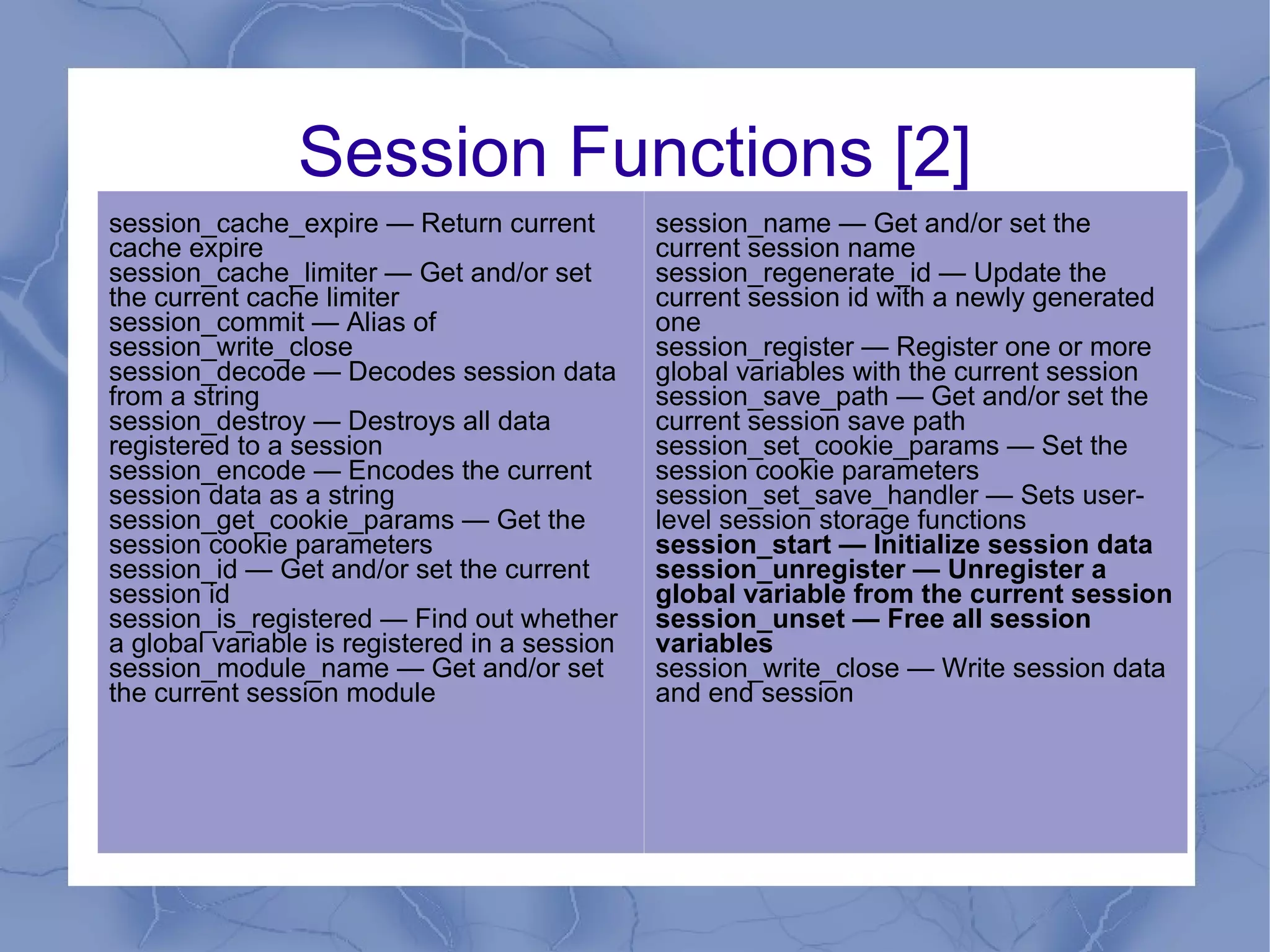 Session [2] A way to preserve certain data across subsequent accesses.  