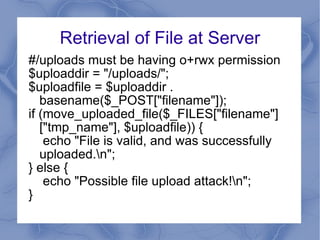 Required Configuration in /etc/php.ini File ;file_uploads must be On file_uploads = On ; Temporary directory for HTTP uploaded files (will use system default if not specified). upload_tmp_dir =/tmp ; Maximum allowed size for uploaded files. upload_max_filesize = 2M 
