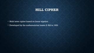 Cryptography_Hill Cipher for graduate student.pptx | Information and ...