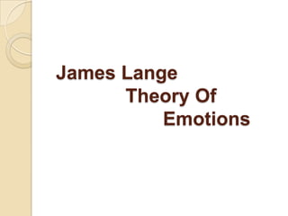 James Lange
Theory Of
Emotions

 