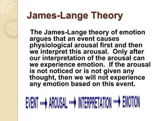 James alnge thoery of emotion 