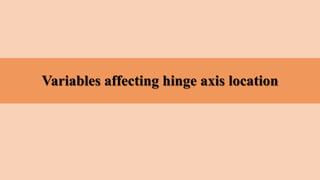 Variables affecting hinge axis location
 