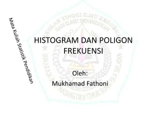 HISTOGRAM DAN POLIGON
FREKUENSI
Oleh:
Mukhamad Fathoni
 