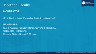 Meet the Faculty
MODERATOR:
Chris Cahill – Sugar Felsenthal Grais & Helsinger LLP
PANELISTS:
Nicole Kalajian - Stradley Ro...