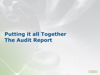 Putting it all Together
The Audit Report
 