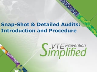 Snap-Shot & Detailed Audits:
Introduction and Procedure
 