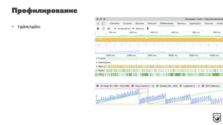 Профилирование
• таймлайн:
 