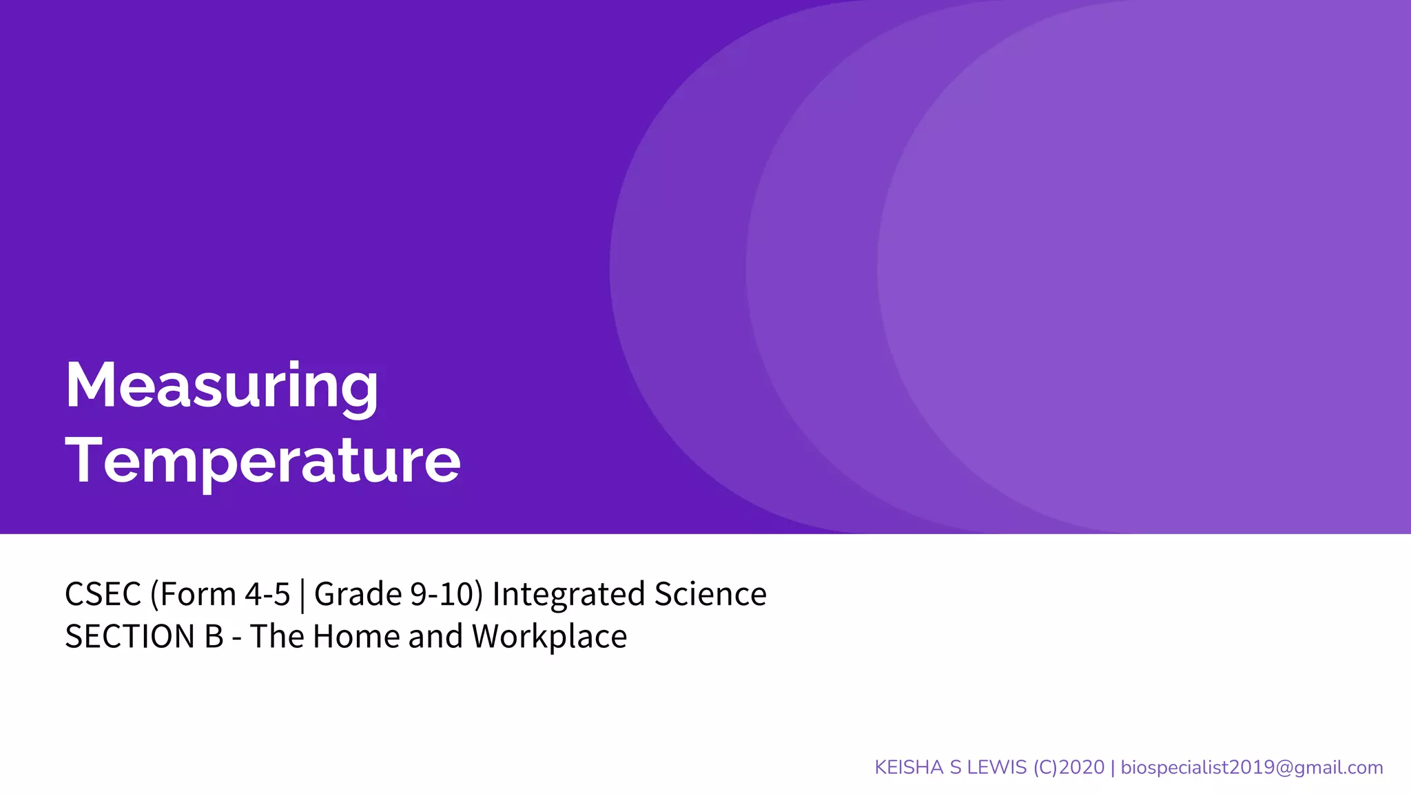 CSEC Science - Measuring Temperature