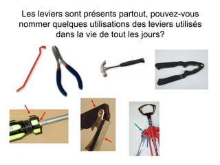 Les leviers sont présents partout, pouvez-vous nommer quelques utilisations des leviers utilisés dans la vie de tout les jours? 