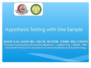 Hypothesis Testing with One Sample
 