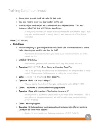 Basic Training Phone Call Script Telephone skills training_manual | PDF