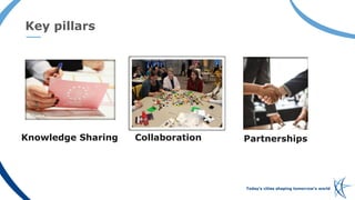 Key pillars
Today’s cities shaping tomorrow’s world
CollaborationKnowledge Sharing Partnerships
 